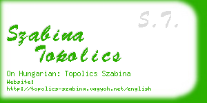 szabina topolics business card